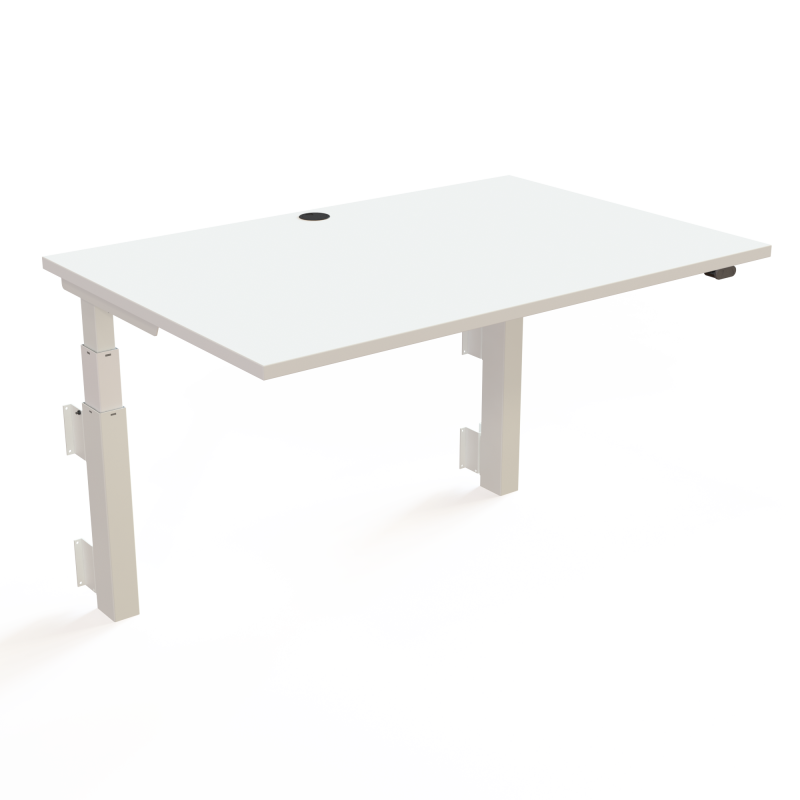 H&aelig;ve-/s&aelig;nkebord | 120x80 cm | Hvid med hvidt stel