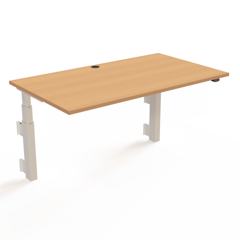 H&aelig;ve-/s&aelig;nkebord | 140x80 cm | B&oslash;g med hvidt stel
