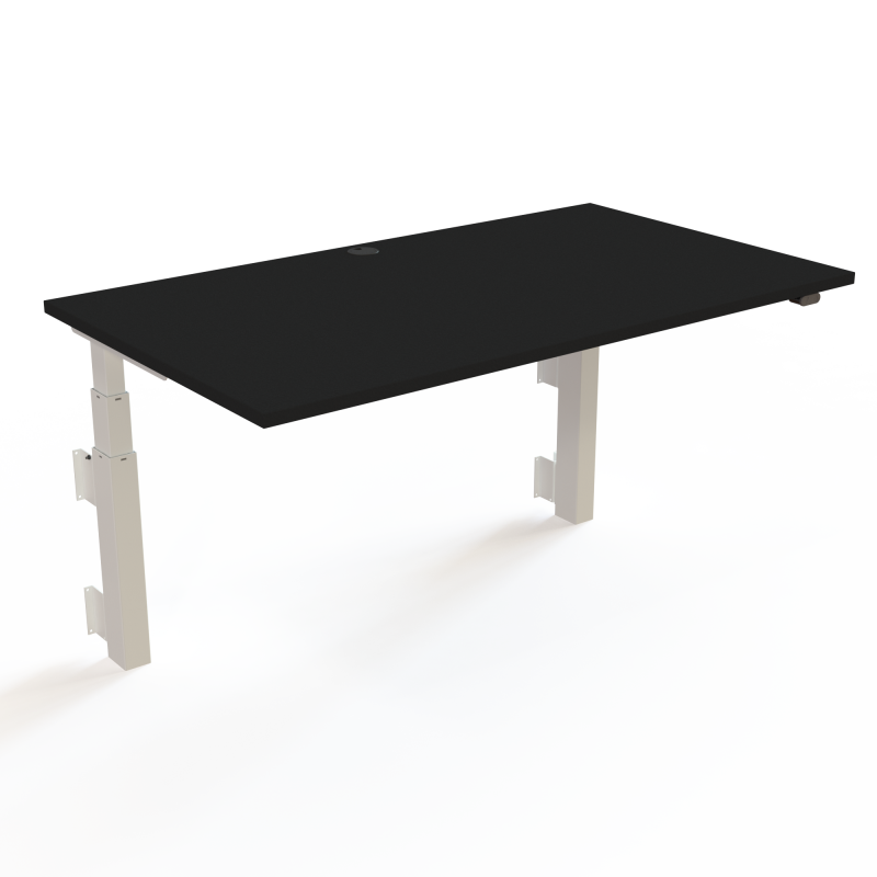 H&aelig;ve-/s&aelig;nkebord | 140x80 cm | Sort  med hvidt stel