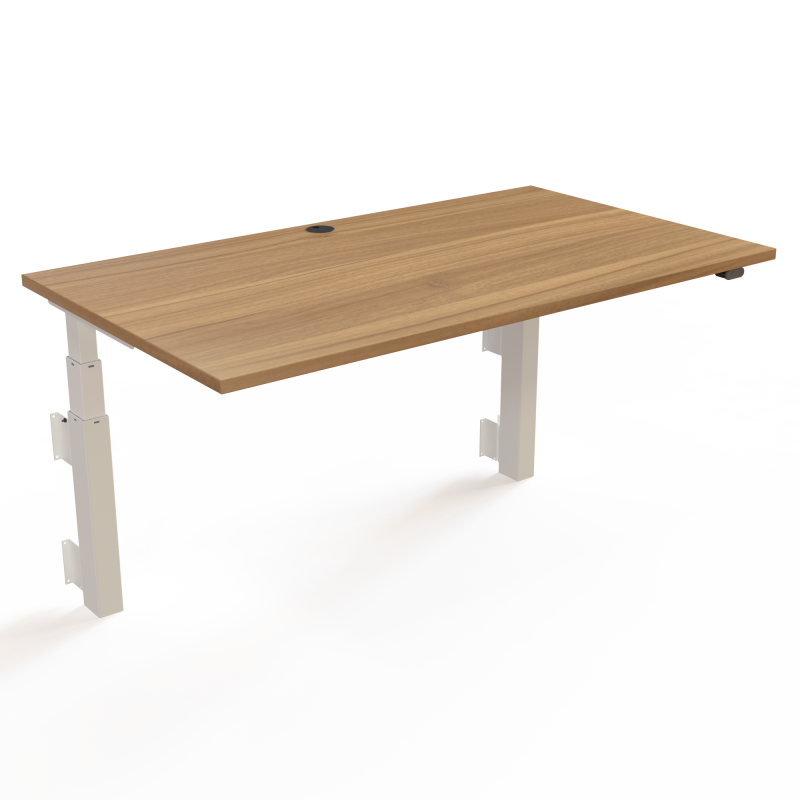 H&aelig;ve-/s&aelig;nkebord | 140x80 cm | Valn&oslash;d med hvidt stel