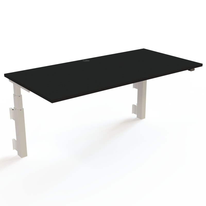 H&aelig;ve-/s&aelig;nkebord | 160x80 cm | Sort  med hvidt stel