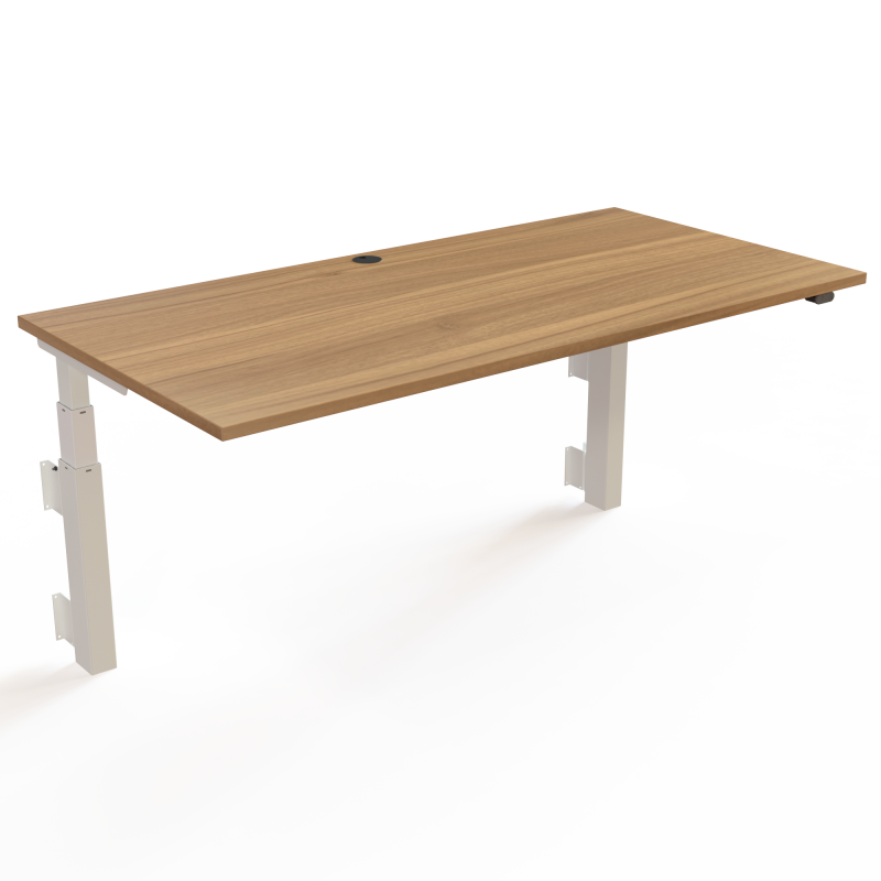H&aelig;ve-/s&aelig;nkebord | 160x80 cm | Valn&oslash;d med hvidt stel