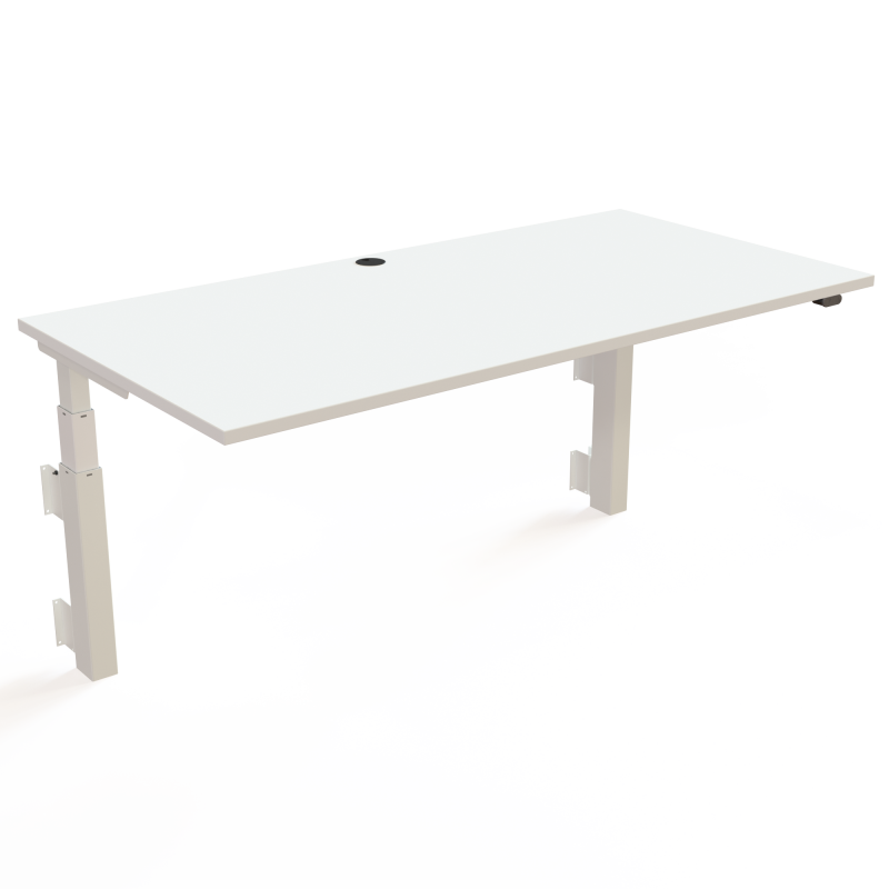 H&aelig;ve-/s&aelig;nkebord | 160x80 cm | Hvid med hvidt stel