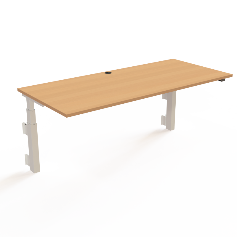 H&aelig;ve-/s&aelig;nkebord | 180x80 cm | B&oslash;g med hvidt stel