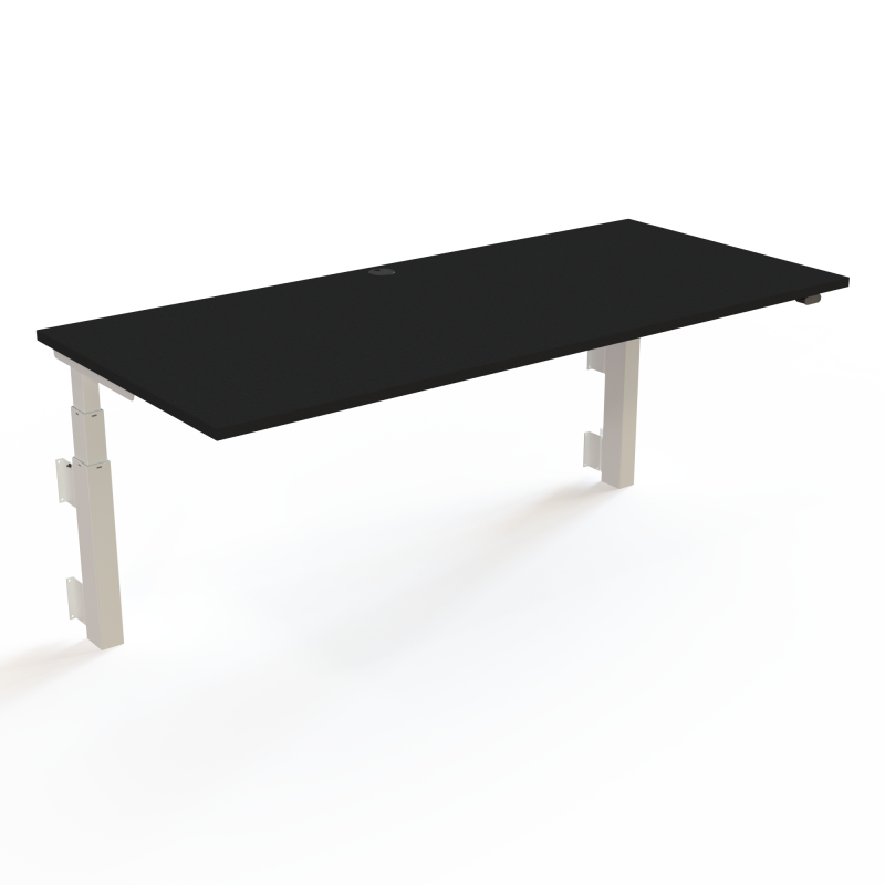 H&aelig;ve-/s&aelig;nkebord | 180x80 cm | Sort  med hvidt stel