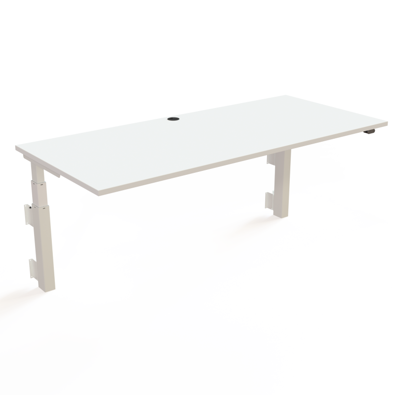 H&aelig;ve-/s&aelig;nkebord | 180x80 cm | Hvid med hvidt stel