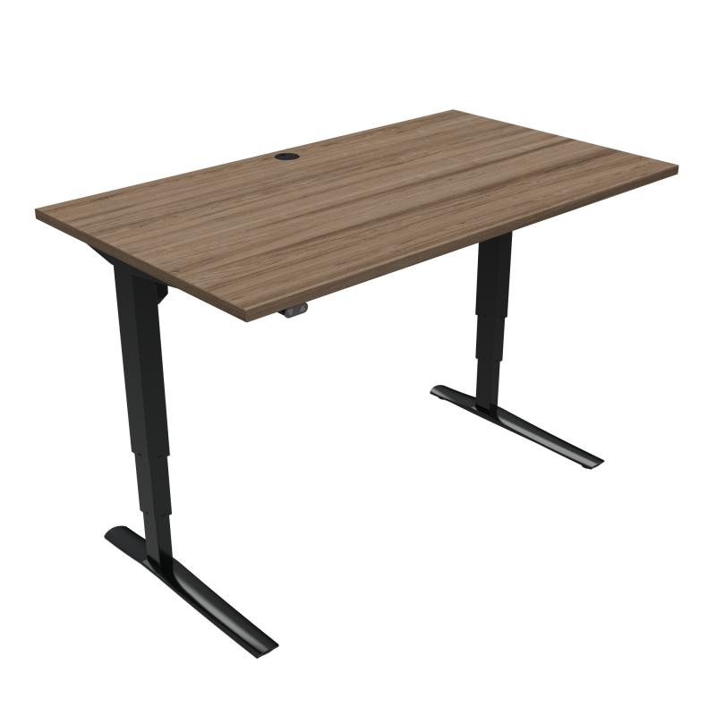 H&aelig;ve-/s&aelig;nkebord | 140x80 cm | Valn&oslash;d med sort stel