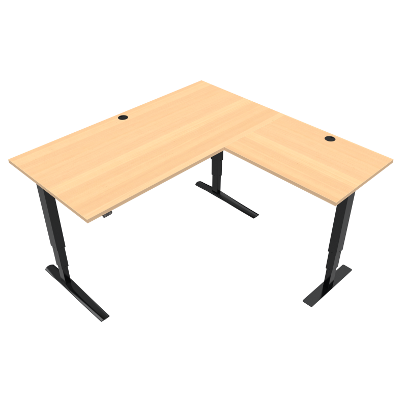 H&aelig;ve-/s&aelig;nkebord | 160x160 cm | B&oslash;g med sort stel