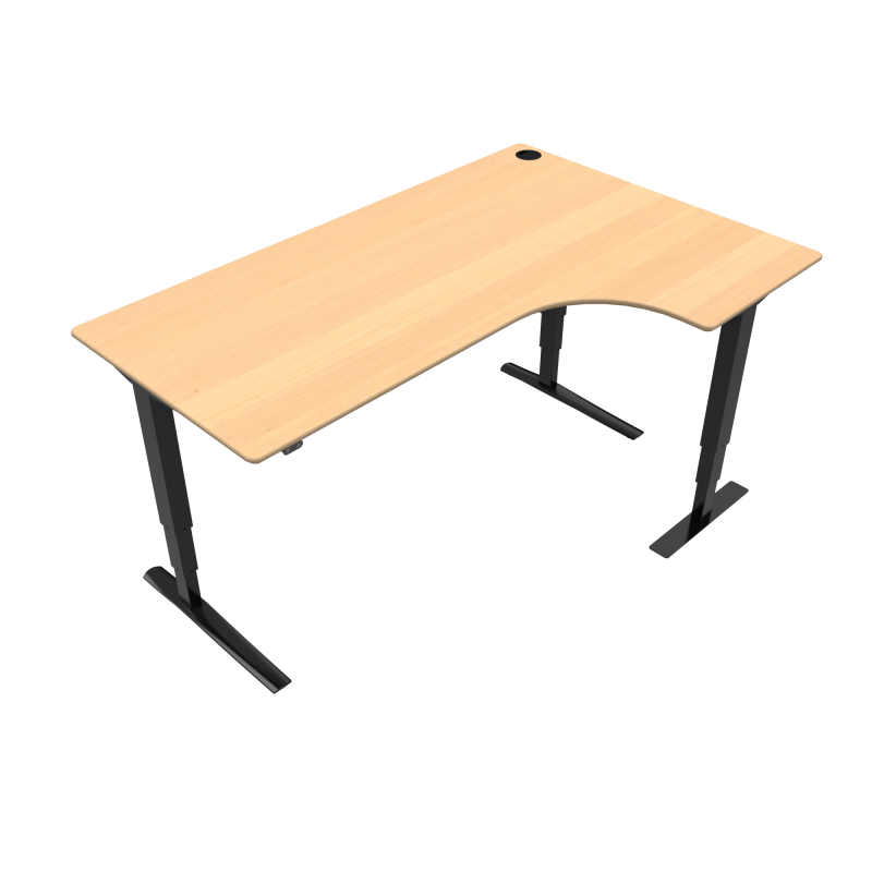 H&aelig;ve-/s&aelig;nkebord | 180x120 cm | B&oslash;g med sort stel