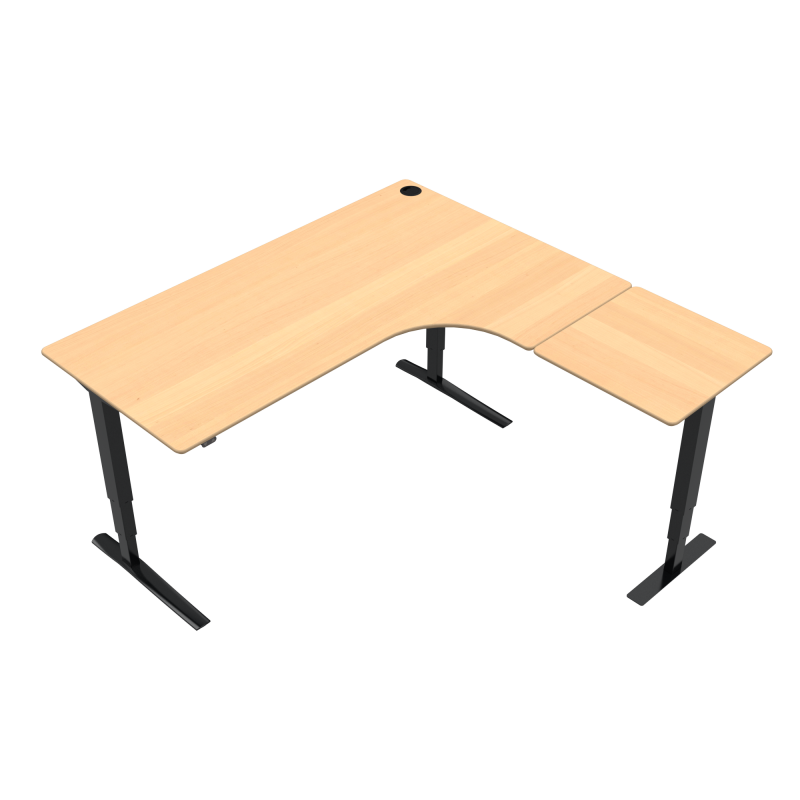 H&aelig;ve-/s&aelig;nkebord | 180x180 cm | B&oslash;g med sort stel