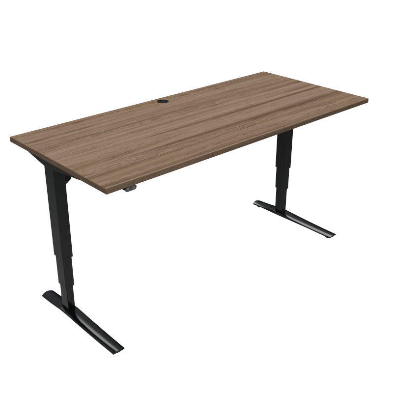 H&aelig;ve-/s&aelig;nkebord | 180x80 cm | Valn&oslash;d med sort stel