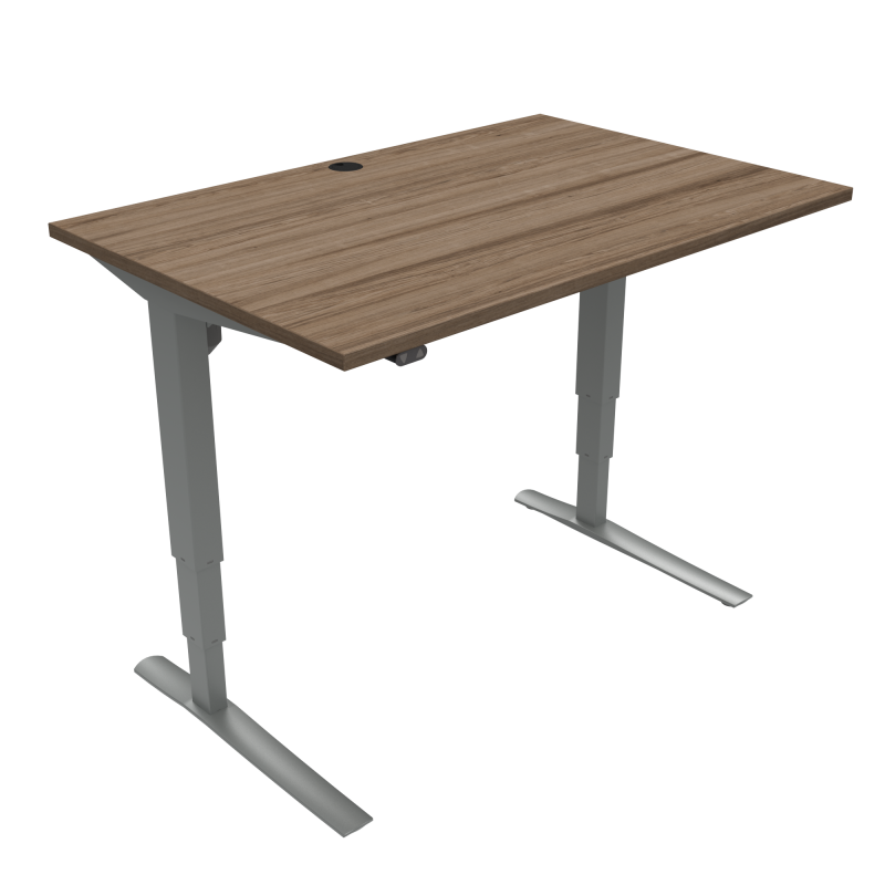 H&aelig;ve-/s&aelig;nkebord | 120x80 cm | Valn&oslash;d med s&oslash;lv stel