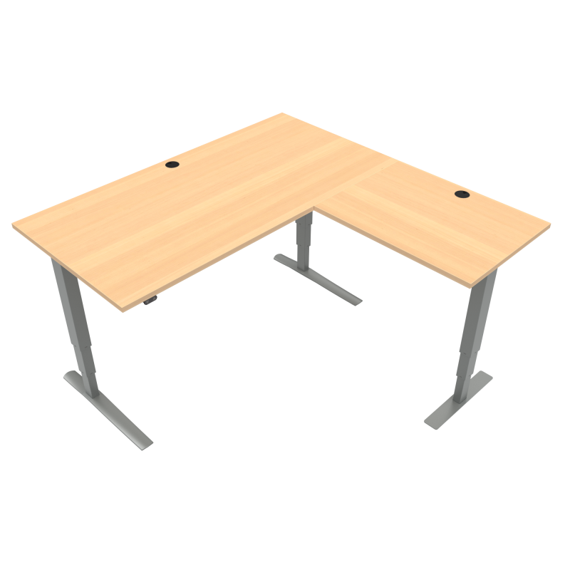 H&aelig;ve-/s&aelig;nkebord | 160x160 cm | B&oslash;g med s&oslash;lv stel