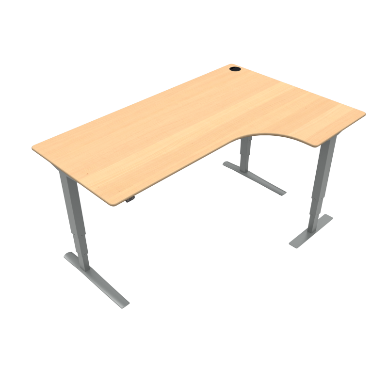 H&aelig;ve-/s&aelig;nkebord | 180x120 cm | B&oslash;g med s&oslash;lv stel