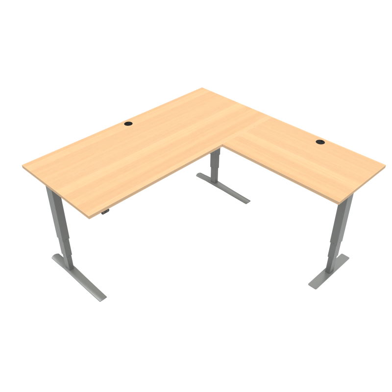 H&aelig;ve-/s&aelig;nkebord | 180x180 cm | B&oslash;g med s&oslash;lv stel