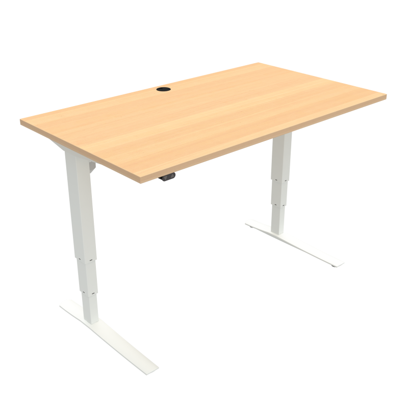 H&aelig;ve-/s&aelig;nkebord | 140x80 cm | B&oslash;g med hvidt stel