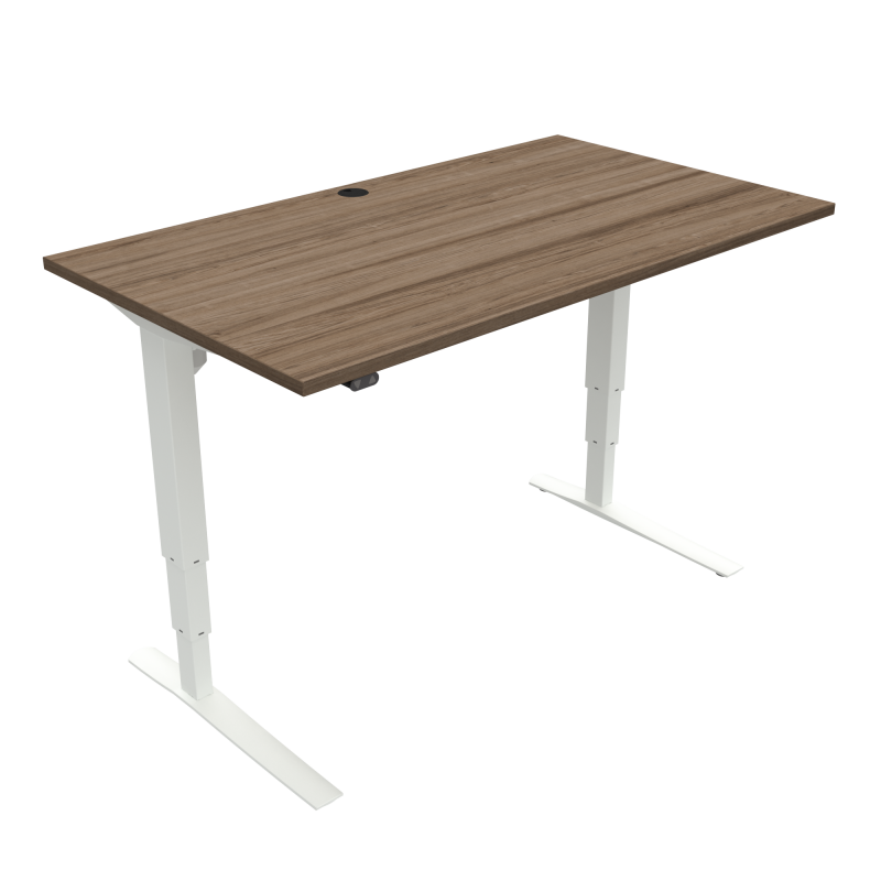 H&aelig;ve-/s&aelig;nkebord | 140x80 cm | Valn&oslash;d med hvidt stel