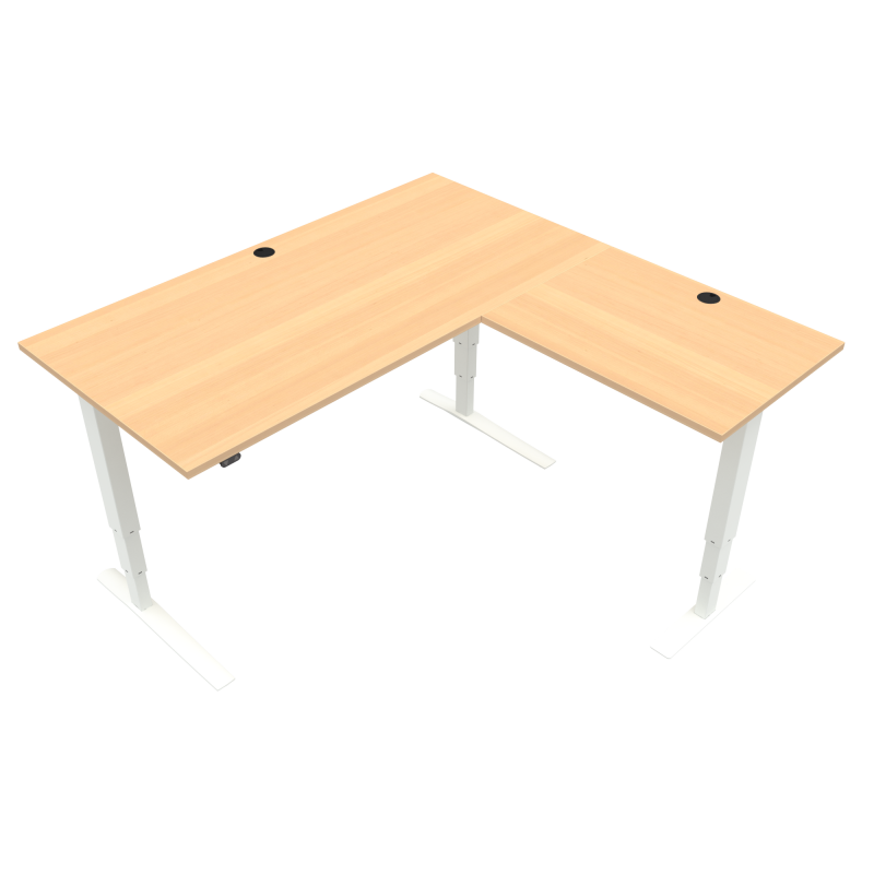 H&aelig;ve-/s&aelig;nkebord | 160x160 cm | B&oslash;g med hvidt stel