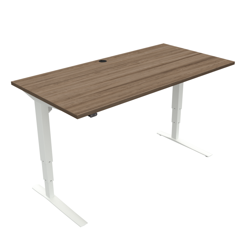 H&aelig;ve-/s&aelig;nkebord | 160x80 cm | Valn&oslash;d med hvidt stel