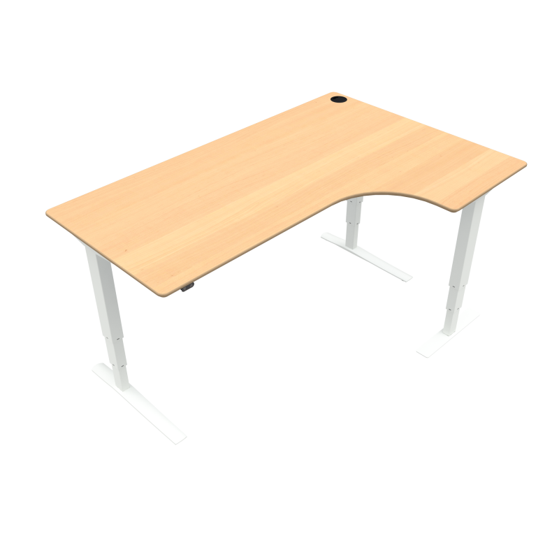H&aelig;ve-/s&aelig;nkebord | 180x120 cm | B&oslash;g med hvidt stel