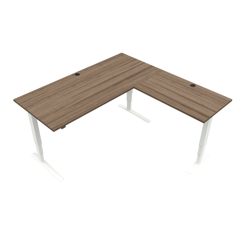 H&aelig;ve-/s&aelig;nkebord | 180x180 cm | Valn&oslash;d med hvidt stel