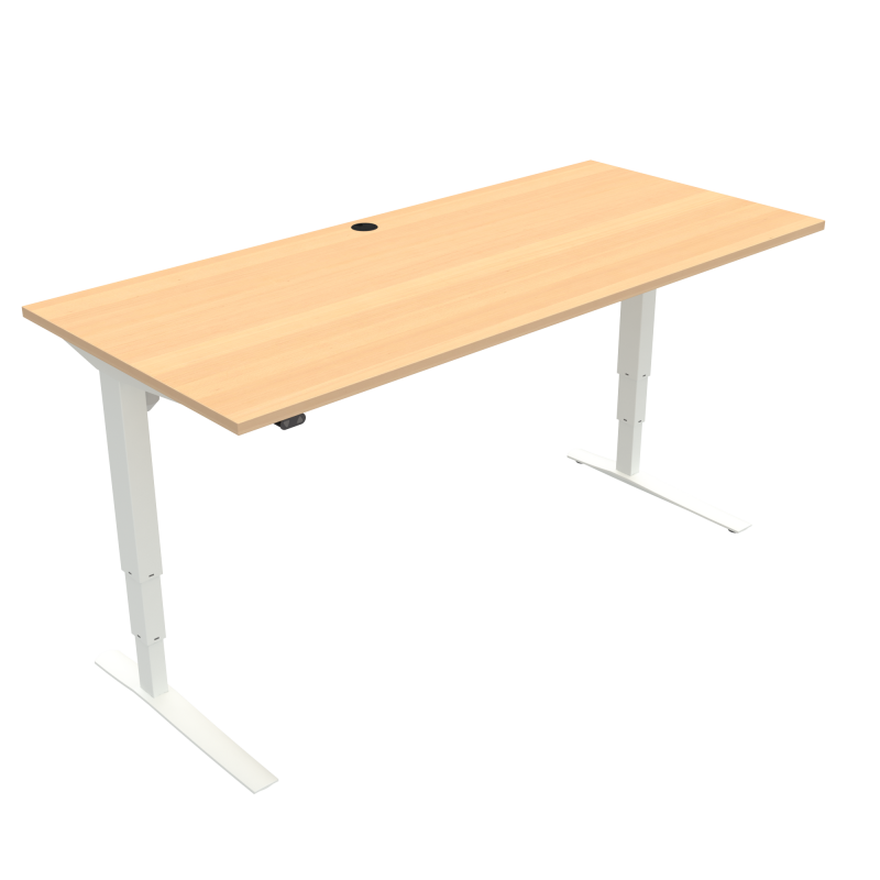H&aelig;ve-/s&aelig;nkebord | 180x80 cm | B&oslash;g med hvidt stel