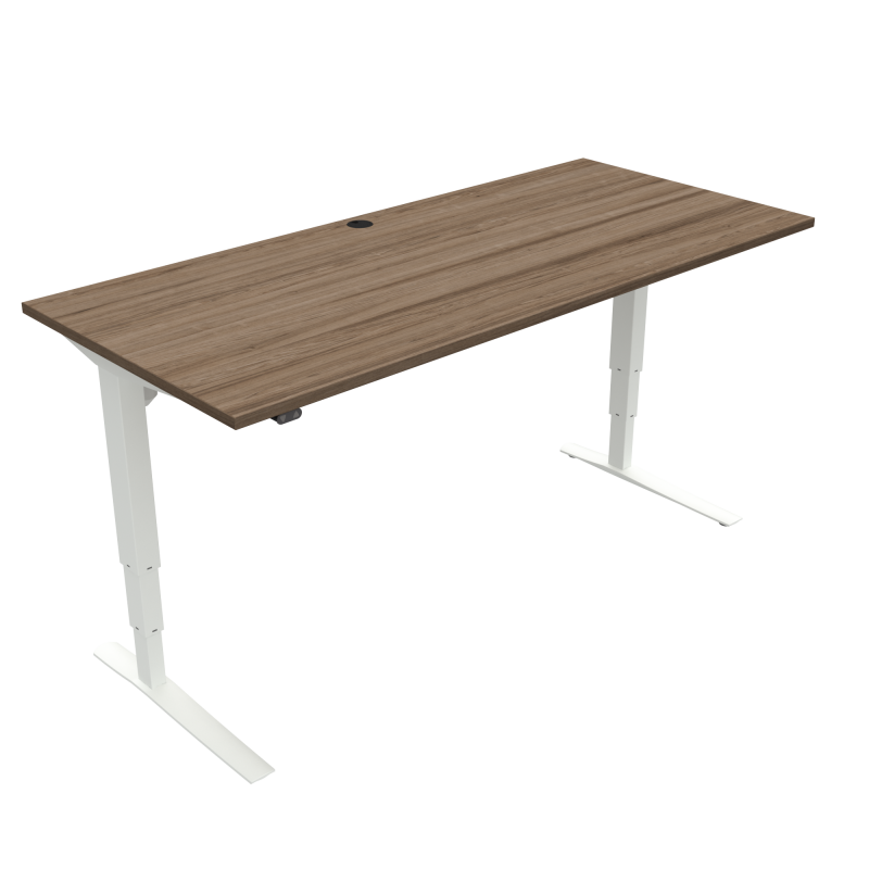 H&aelig;ve-/s&aelig;nkebord | 180x80 cm | Valn&oslash;d med hvidt stel