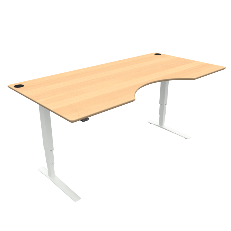 H&aelig;ve-/s&aelig;nkebord | 200x100 cm | B&oslash;g med hvidt stel