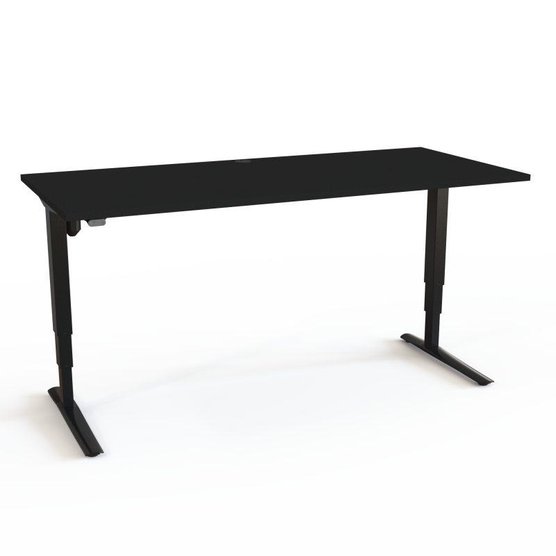 H&aelig;ve-/s&aelig;nkebord | 180x80 cm | Sort  med sort stel