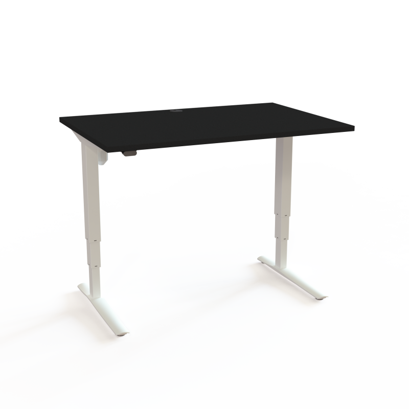 H&aelig;ve-/s&aelig;nkebord | 120x80 cm | Sort  med hvidt stel