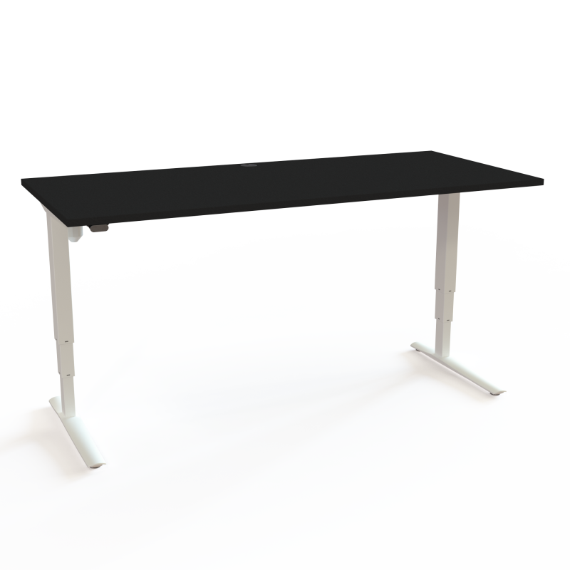 H&aelig;ve-/s&aelig;nkebord | 180x80 cm | Sort  med hvidt stel