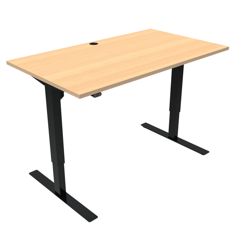 H&aelig;ve-/s&aelig;nkebord | 140x80 cm | B&oslash;g med sort stel