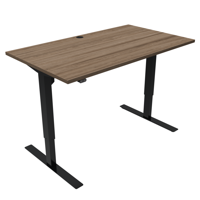H&aelig;ve-/s&aelig;nkebord | 140x80 cm | Valn&oslash;d med sort stel