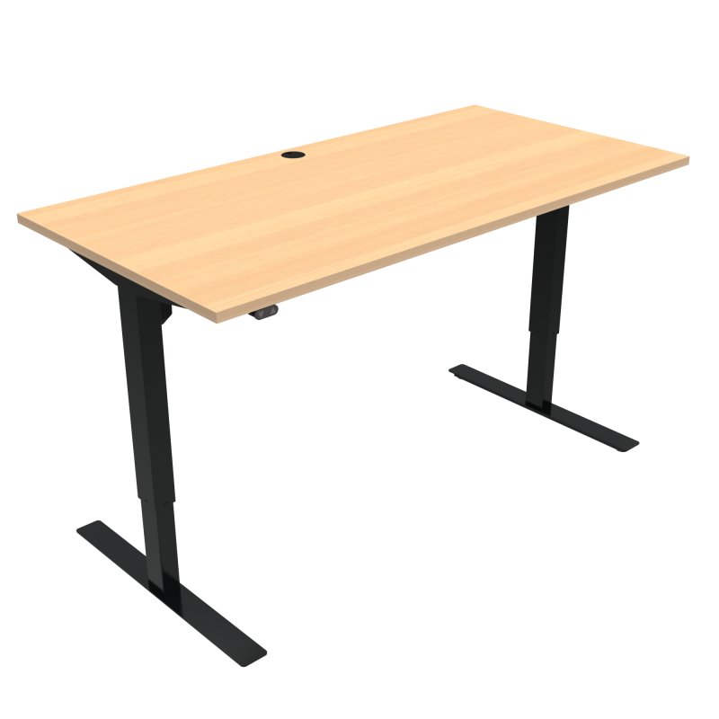 H&aelig;ve-/s&aelig;nkebord | 160x80 cm | B&oslash;g med sort stel