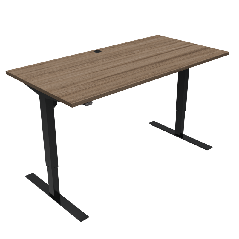 H&aelig;ve-/s&aelig;nkebord | 160x80 cm | Valn&oslash;d med sort stel