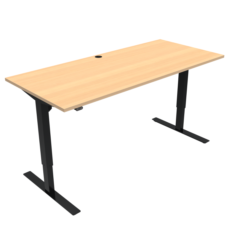 H&aelig;ve-/s&aelig;nkebord | 180x80 cm | B&oslash;g med sort stel