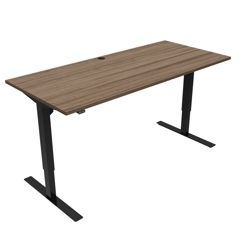 H&aelig;ve-/s&aelig;nkebord | 180x80 cm | Valn&oslash;d med sort stel