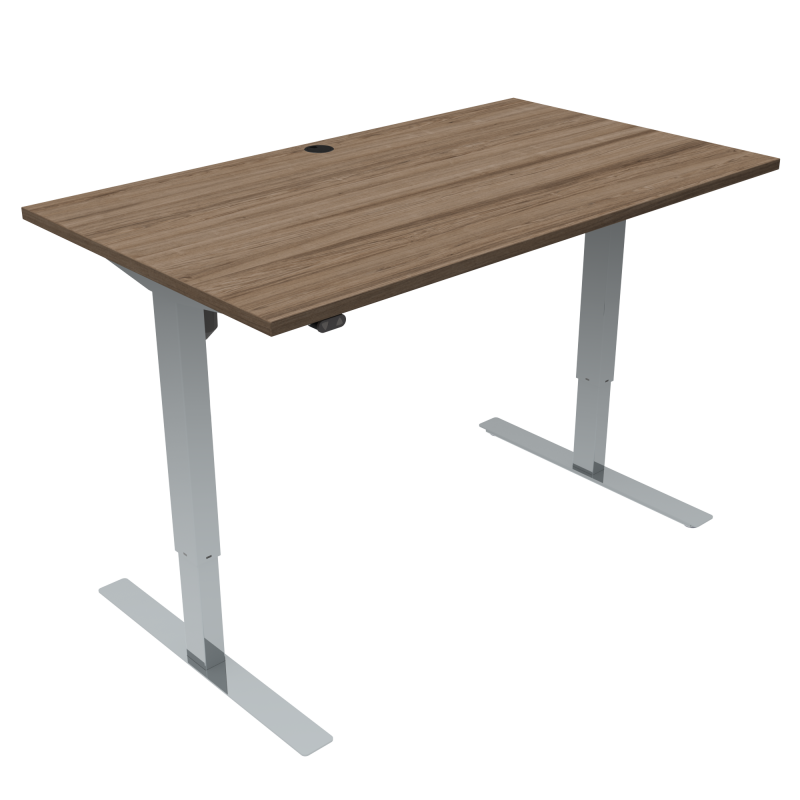 H&aelig;ve-/s&aelig;nkebord | 140x80 cm | Valn&oslash;d med krom stel