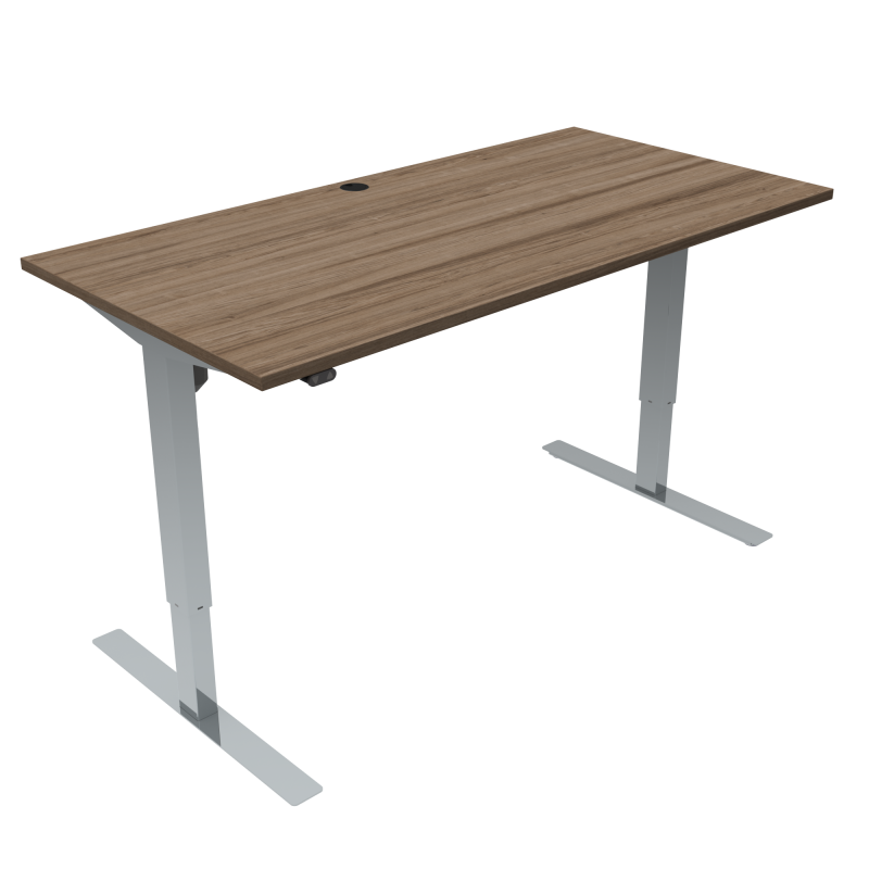 H&aelig;ve-/s&aelig;nkebord | 160x80 cm | Valn&oslash;d med krom stel