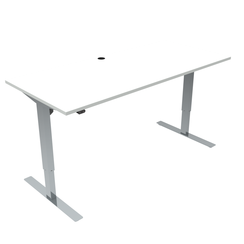 H&aelig;ve-/s&aelig;nkebord | 180x80 cm | Hvid med krom stel