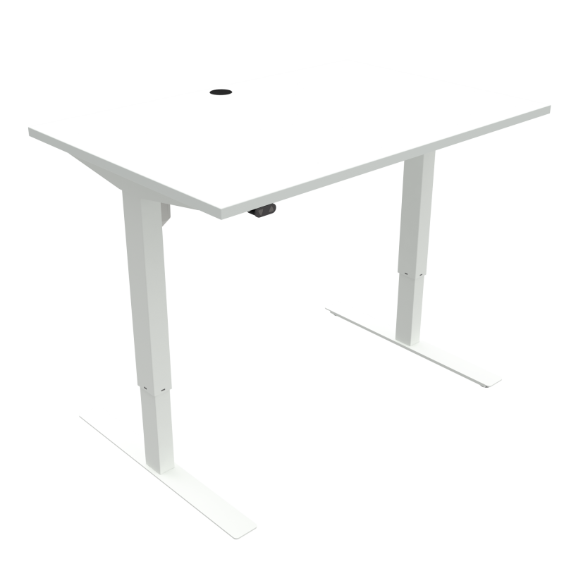 H&aelig;ve-/s&aelig;nkebord | 120x80 cm | Hvid med hvidt stel