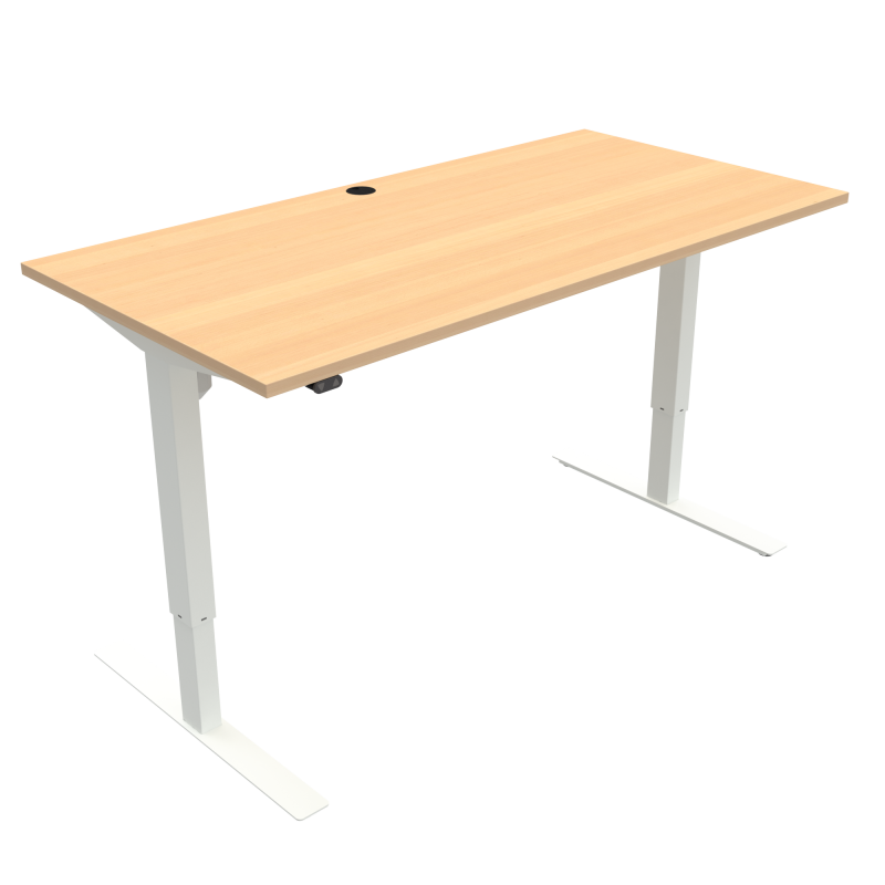 H&aelig;ve-/s&aelig;nkebord | 160x80 cm | B&oslash;g med hvidt stel