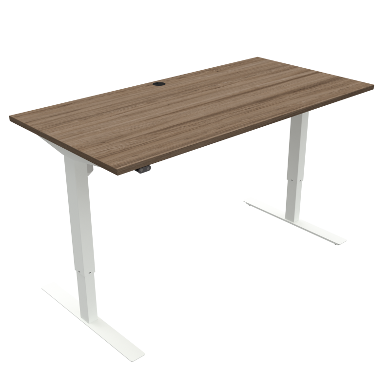 H&aelig;ve-/s&aelig;nkebord | 160x80 cm | Valn&oslash;d med hvidt stel