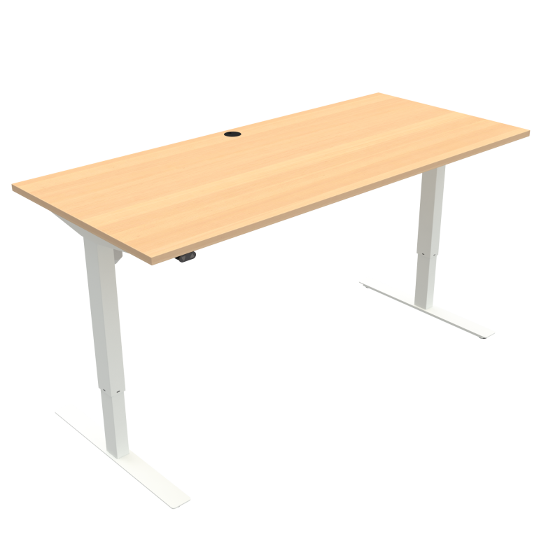 H&aelig;ve-/s&aelig;nkebord | 180x80 cm | B&oslash;g med hvidt stel