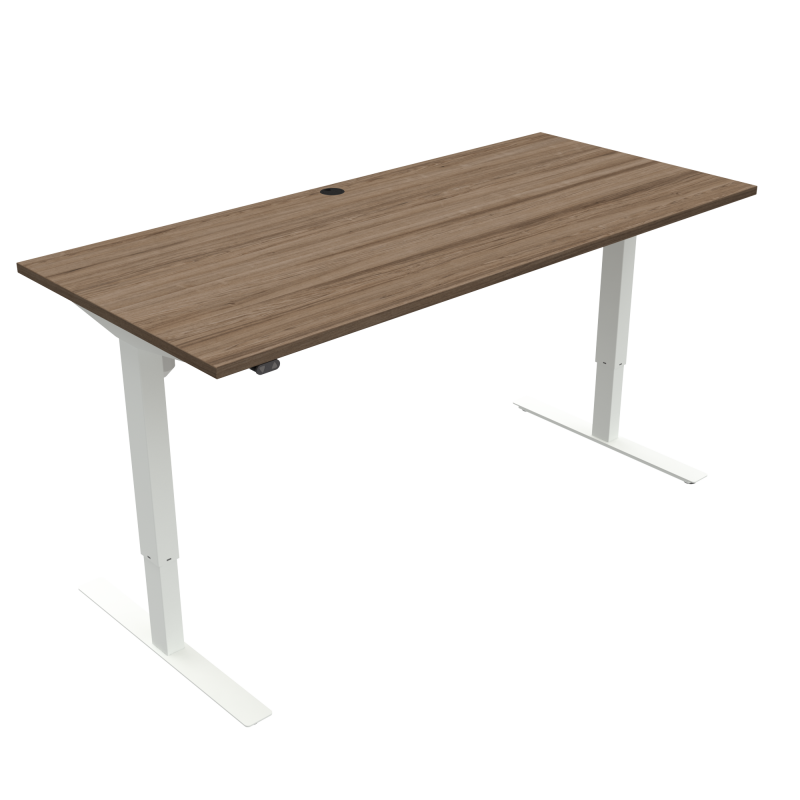 H&aelig;ve-/s&aelig;nkebord | 180x80 cm | Valn&oslash;d med hvidt stel