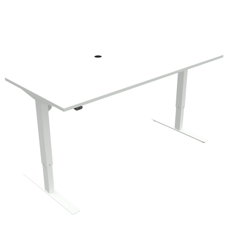 H&aelig;ve-/s&aelig;nkebord | 180x80 cm | Hvid med hvidt stel