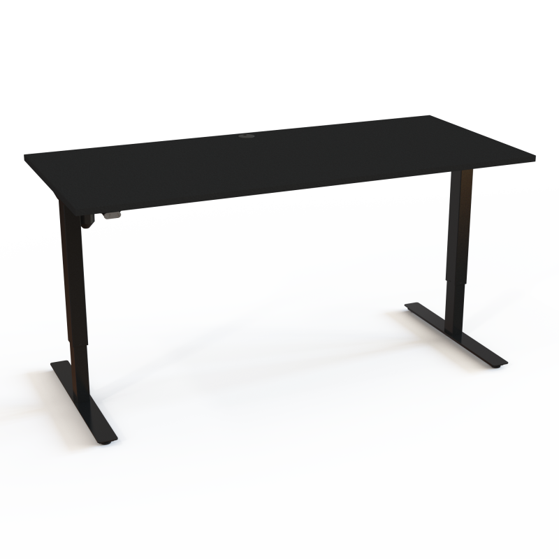 H&aelig;ve-/s&aelig;nkebord | 180x80 cm | Sort  med sort stel