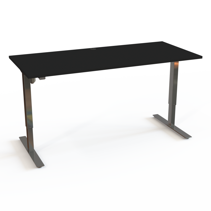 H&aelig;ve-/s&aelig;nkebord | 180x80 cm | Sort  med krom stel