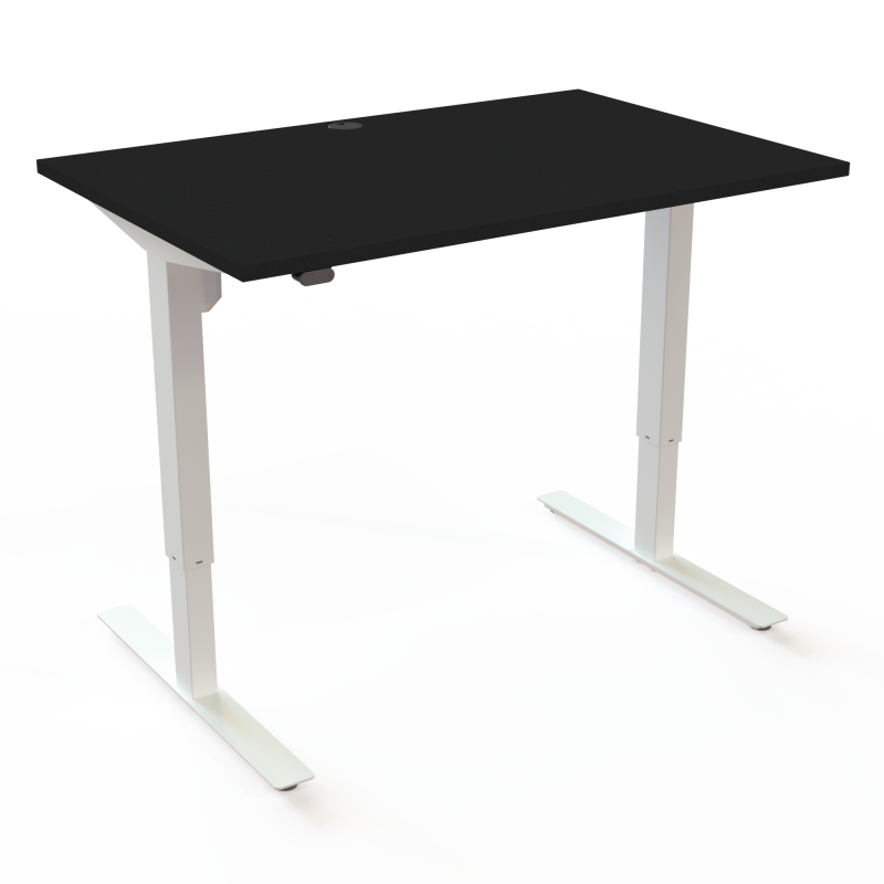H&aelig;ve-/s&aelig;nkebord | 120x80 cm | Sort  med hvidt stel