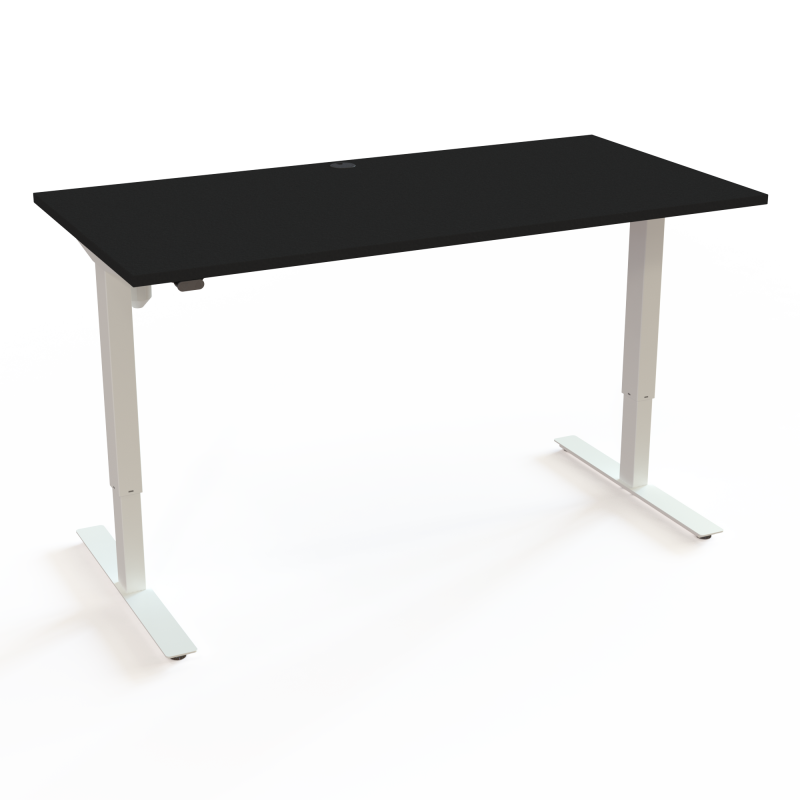 H&aelig;ve-/s&aelig;nkebord | 160x80 cm | Sort  med hvidt stel